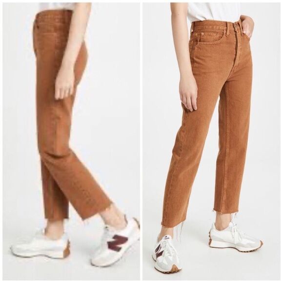 RE/DONE NWOT - L Sz 26 70’s Straight Leg Jeans in Washed Terracotta - Picture 9 of 16